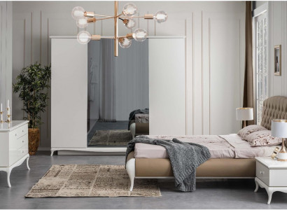 Bedroom set double bed suite bed frame bed set 6-piece white